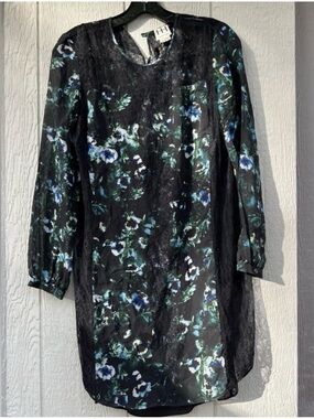 Haute hippie silk & lace floral dress
